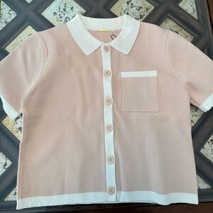 Elie Tahari Women’s Nude Pink Button-Down Shirt